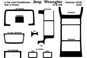 Chrysler Wrangler Mk2 TJ Dash Trim Kit 3M 3D 10-Parts