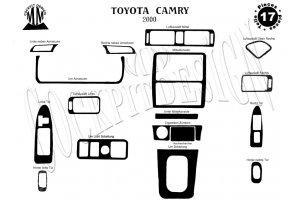 Toyota Camry XV30 01.00 - 12.02 Dash Trim Kit 3M 3D 17-Parts