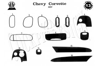 Chevrolet Corvette C5 Dash Trim Kit 3M 3D 13-Parts