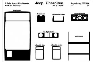 Jeep Cherokee J / XJ 04.97 up Dash Trim Kit 3M 3D 9-Parts
