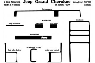 Jeep Grand Cherokee Mk1 ZJ 01.93-03.96Dash Trim Kit 3M 3D 9-Parts